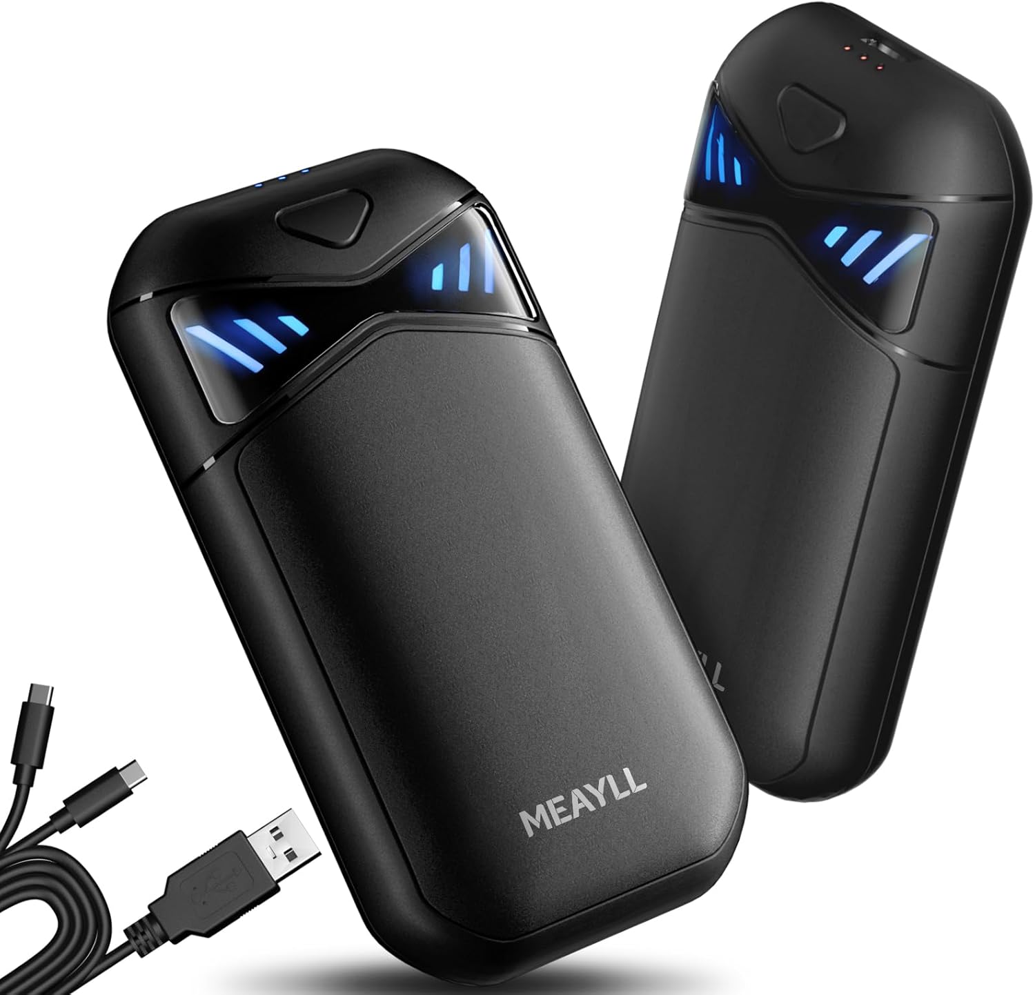 Wiederaufladbarer Handwärmer, 2er-Pack, magnetischer Taschenwärmer mit LED-Anzeige & 6000-mAh-Akku, 3 Heizstufen, elektrischer Wärmer für Outdoor & Winter, Geschenk für Männer und Frauen