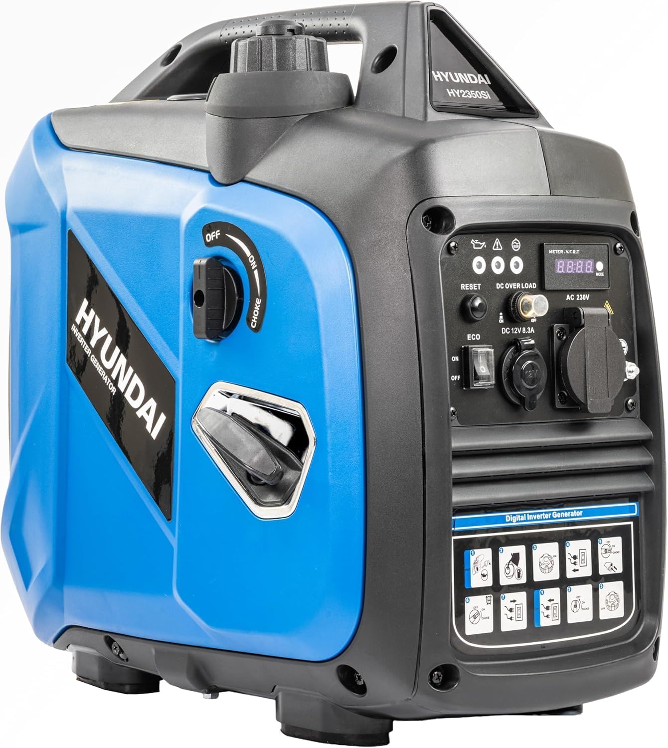 Hyundai 2000 W/1800 W kontinuierlicher Benzin-Generator mit reinem Sinus-Wechselrichter, EU-Stecker, 3 Jahre Garantie – HY2350Si-EU – Bild 9
