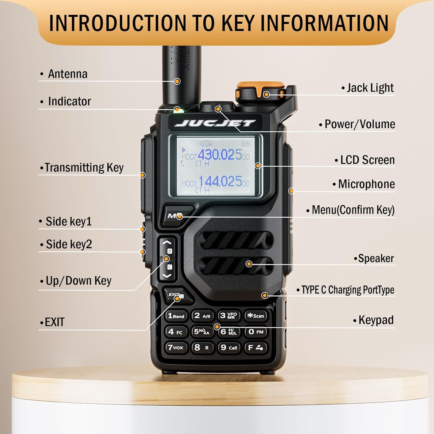UV-K5 Tragbare Walkie-Talkies, Zwei-Wege-Radio mit Original-Ohrhörern und USB-Ladestation, 200 Kanäle Hochleistungs-Walkie-Talkie für Abenteuer, Outdoor, Camping, (Schwarz, 2 Stück) – Bild 2