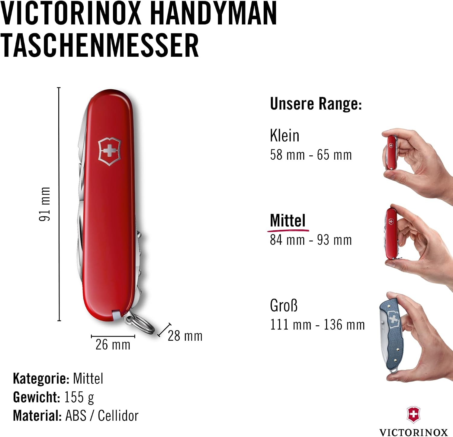 Victorinox Taschenmesser Handyman, 9 Funktionen, rot – Bild 3