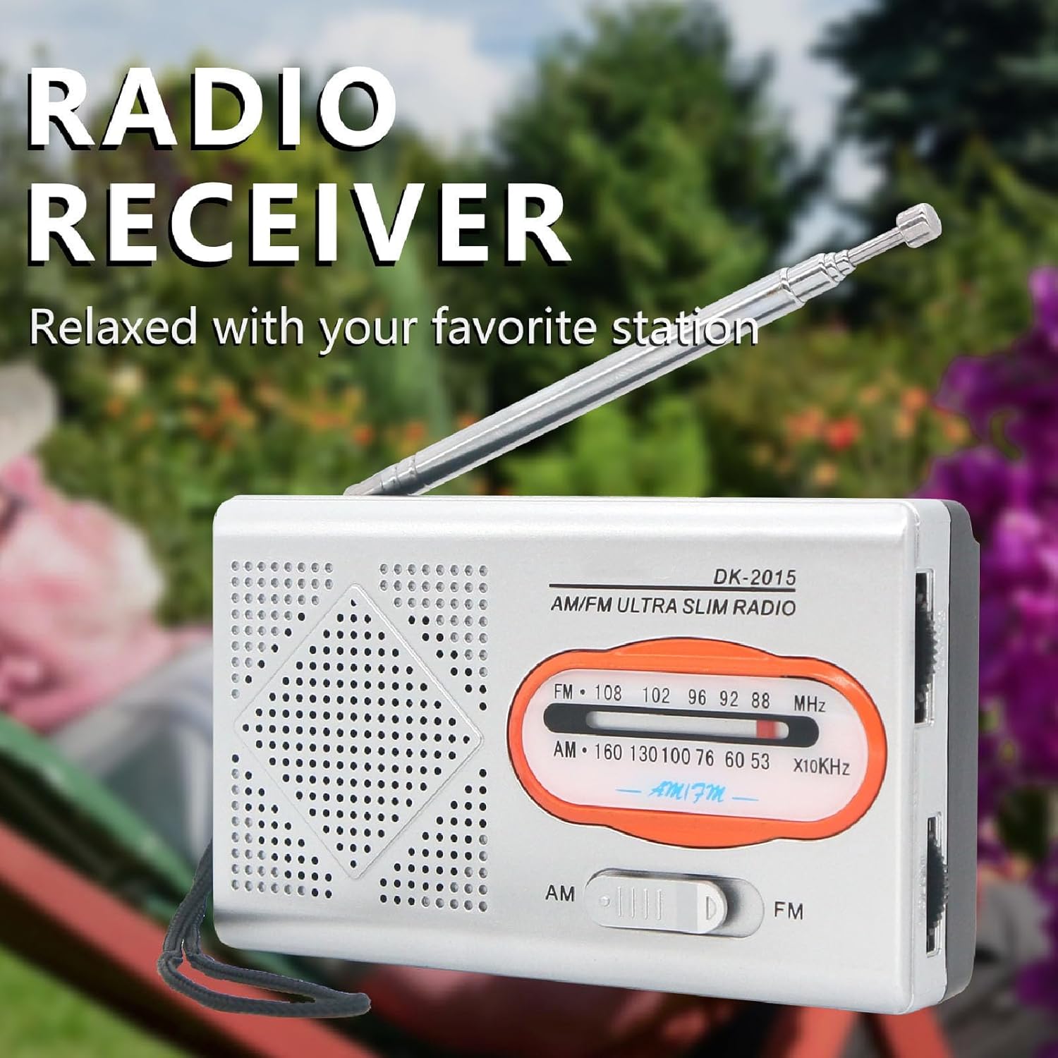 Tragbares Radio, DK-2015 AM FM batteriebetriebene Radios mit Lautsprecher, Stereo-Sound-Taschenradio für Zuhause, Outdoor, Reisen – Bild 3
