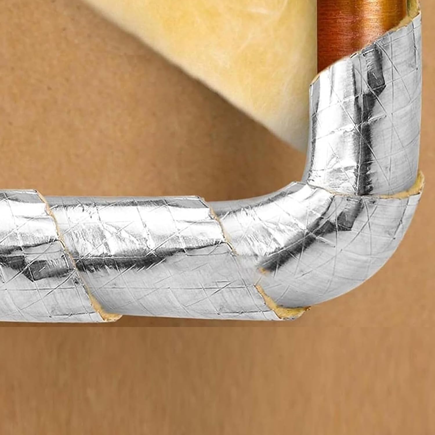 Generisch Rohrisolierung – 10 m Aluminiumfolie, thermische Glaswolle-Isolierrolle | Feuerfeste schallabsorbierende Glasfaserplatte | Wärme- und Schalldämmung für Rohre, HVAC-Systeme und den Heimgebrauch – Bild 6