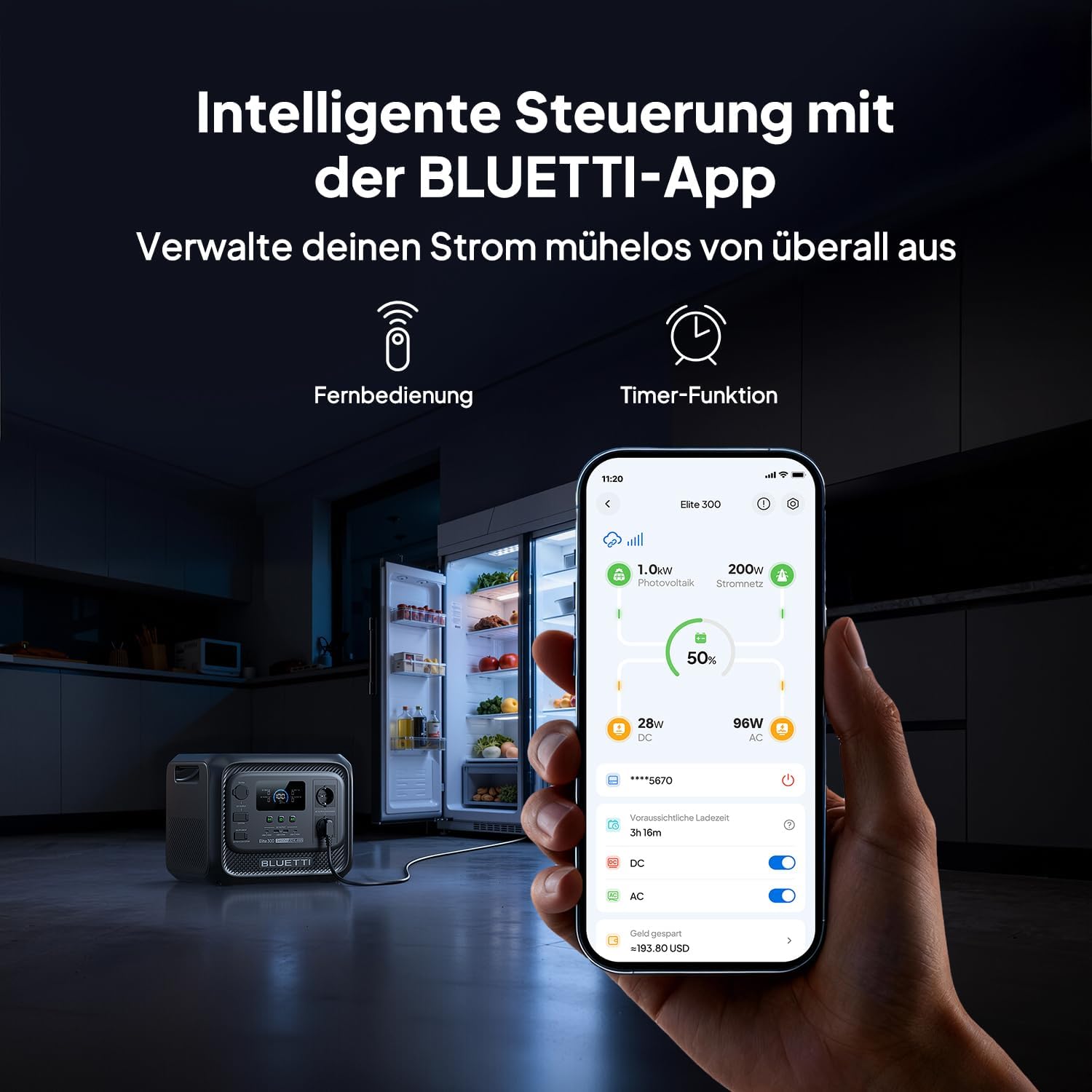 Tragbares Kraftwerk BLUETTI Elite 300 (2026 neu), 3014,4 Wh LiFePO4-Batterie-Backup mit 2400 W AC-Ausgängen (4800 W Überspannung), kompakter 3-kWh-Solargenerator für Zuhause, Camping und Wohnmobil – Bild 6