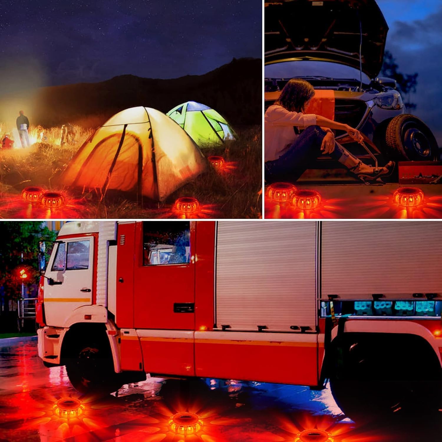 2 Stück Warnleuchten, mit Magnet und Haken, 9 Blinkmodi, Lichtmodi, wasserdichte Warnleuchten & Notbeleuchtung, Warnlampe für Boot, Schiff, Auto, LKW, Wohnmobil, Camping, Bergsteigen, Wandern – Bild 6
