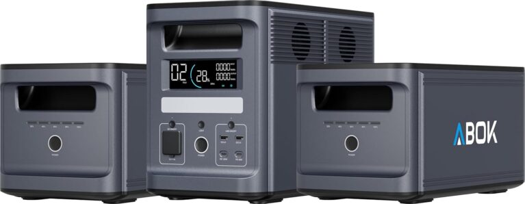 ABOK Ark2000 Tragbares Kraftwerk mit 2 × Zusatzbatterien, 4608 Wh LiFePO4, erweiterbar auf bis zu 4,6 kWh, 1,3 Stunden Schnellladung, 2000 W AC-Solargenerator mit USV & App für Camping, Notfälle | Solargenerator-Set mit USV & App, 1x Ark2000 + 2 Zusatzakkus, für Camping, Wohnmobile, Notfälle, Off-Grid-Strom und Notstrom