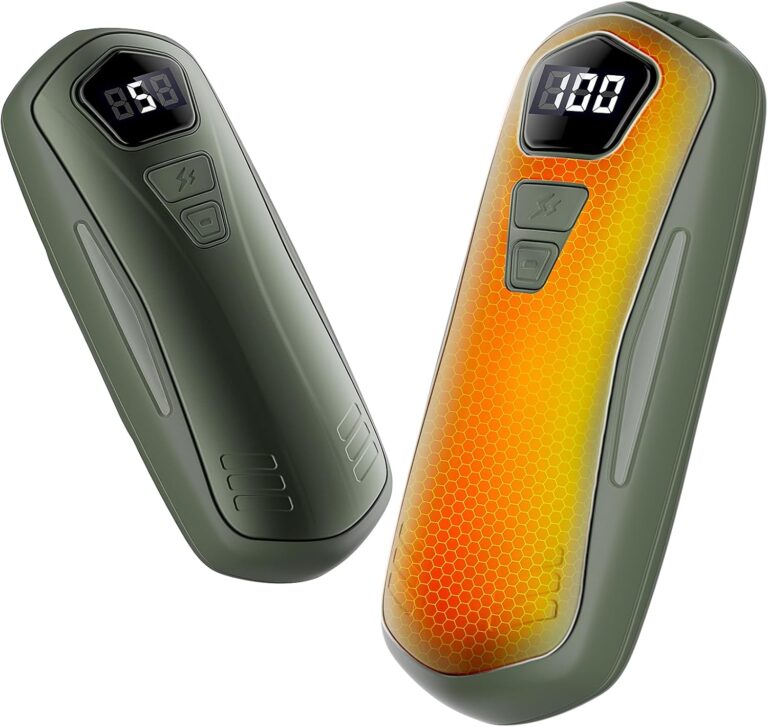 Elektrische Handwärmer, 2er-Set, Taschenwärmer, wiederverwendbar, mit 6000 mAh, 5 Heizmodi, tragbare USB-Handwärmer, wiederaufladbar, Handwärmer, Outdoor-Camping-Heizungsgeschenk für Damen und Herren