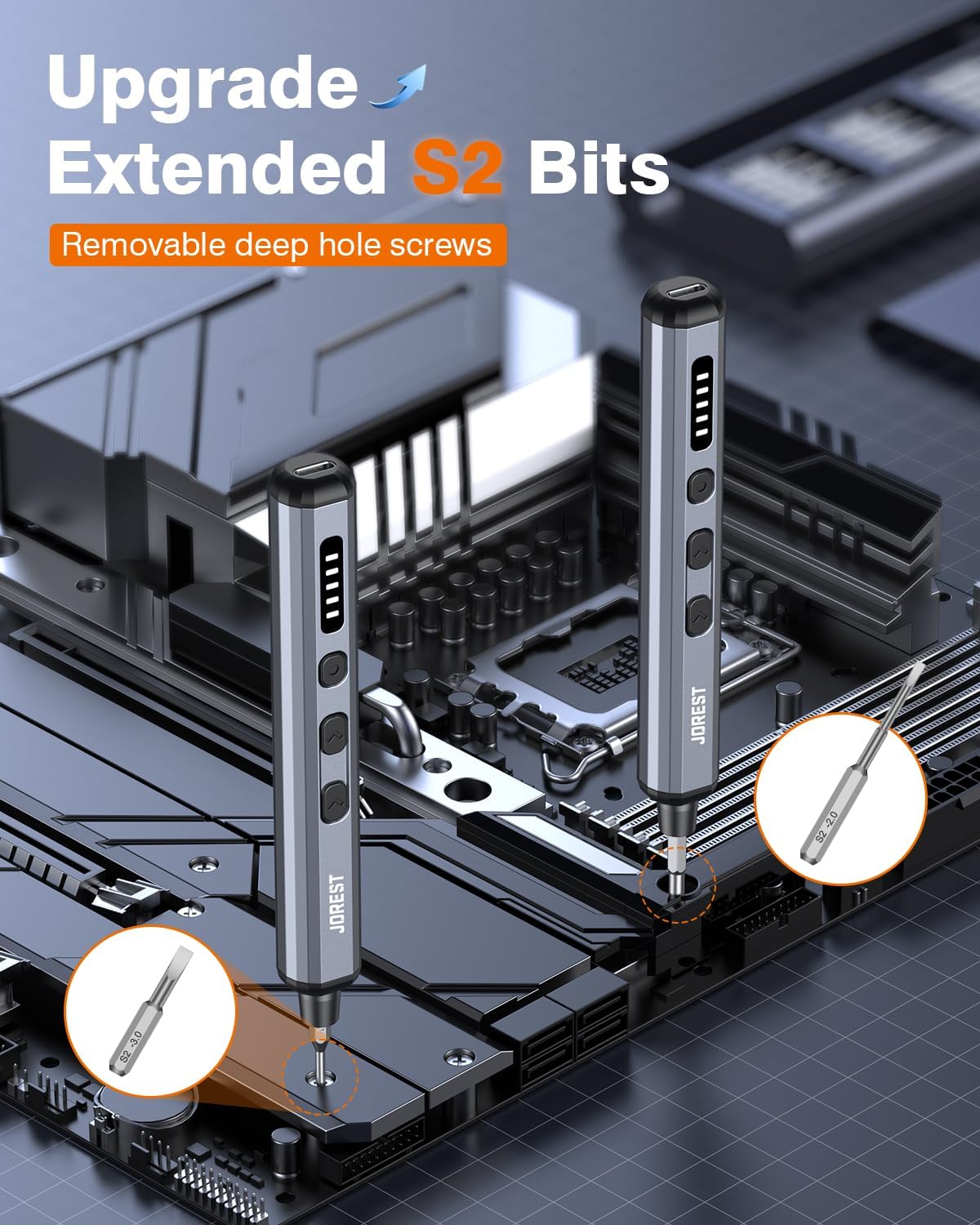 JOREST Mini-Elektro-Schraubendreher-Set, 38-in-1 magnetisches Präzisions-Schraubendreher-Set, Reparaturwerkzeug-Set für iPhones, Laptops, Drohnen, Geschenke für Männer, Geburtstagsgeschenk für Papa – Bild 5