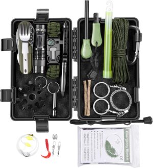 Überlebensset, 15-in-1 Outdoor-Not...