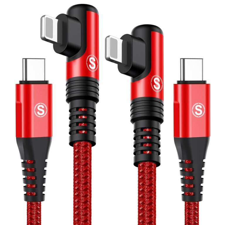 SWECENT USB-C-Ladekabel (2 Stück 2 m), 90-Grad-iPhone-Ladekabel, Power Delivery, Nylon, schnelles Typ-C-Ladekabel für iPhone 14/13/Pro/Pro Max/Mini/12/12 Pro Max/Mini/11 Pro/X/XS/XR/8/SE/8 Plus