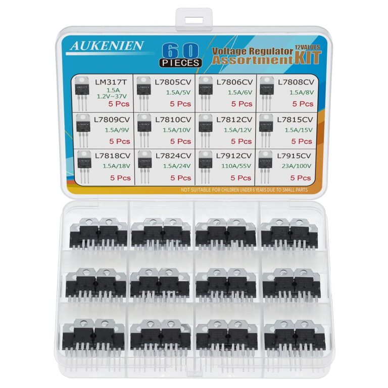 AUKENIEN 12 Werte 60 Stück L7805 LM317 L7806 L7808 L7809 L7810 L7812 L7815 L7818 L7824 L7912 L7915 Positive Negative Spannungsregler Sortiment Kit TO-220 Spannungsregler