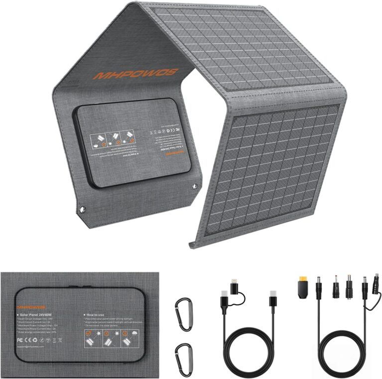 Faltbares Solarpanel, 40 W, 19 V, tragbares Solarladegerät mit USB-C-, USB-A- und DC-Ausgängen, Mini-Ladegerät in Buchgröße für iPhone, iPad, Powerbank, Camping, Wandern, Outdoor-Reisen