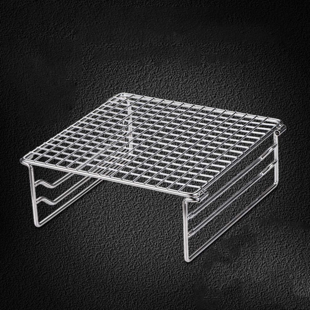 Grill-Wärmeständer, robuster tragbarer Grillrost aus Edelstahl mit Beinen für Outdoor-Rucksacktouren, Wandern, Picknick, Grillen – Bild 9