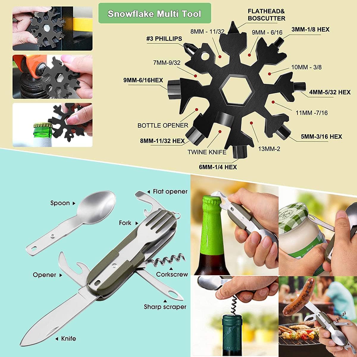 Überlebensset, 15-in-1 Outdoor-Notfallset, Überlebensset mit Notfalldecke, Paracord-Armband, Taschenlampe und anderer Überlebensausrüstung, ideal für Wandern, Camping, Bushcraft-Abenteuer – Bild 3