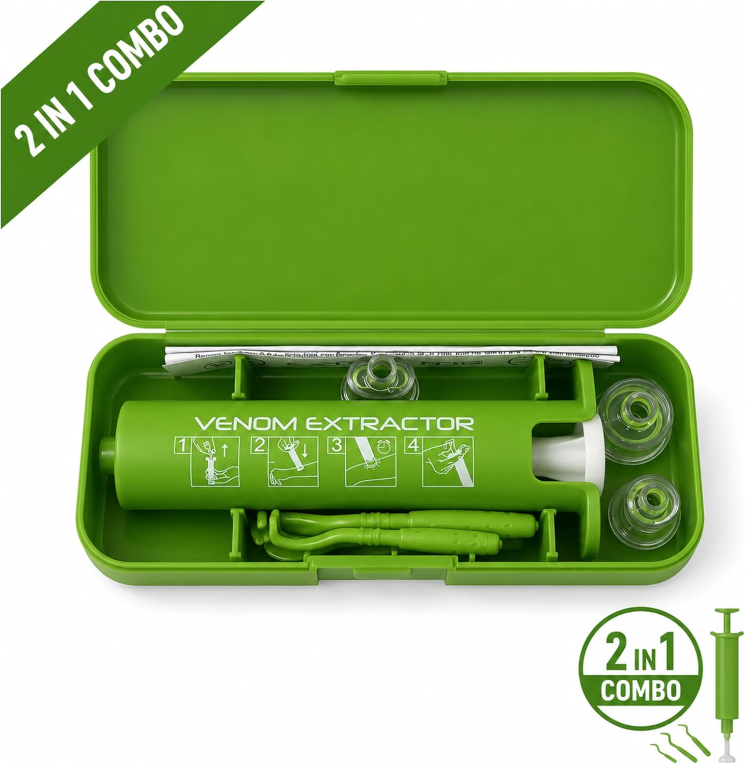 2 in 1 Kombi-Set: Giftsauger + 3 Zeckenhaken – Das Komplettpaket zur Behandlung von Insektenstichen und Zeckenstichheiler – Bild 3