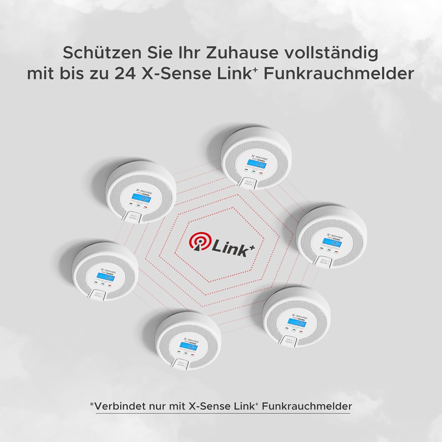 X-Sense CO03D-W Netzwerkfähiger CO-Melder mit Digitalanzeige, CO-Melder mit austauschbarer Batterie, TÜV Rheinland-zertifiziert nach EN 50291, 1er-Set – Bild 2