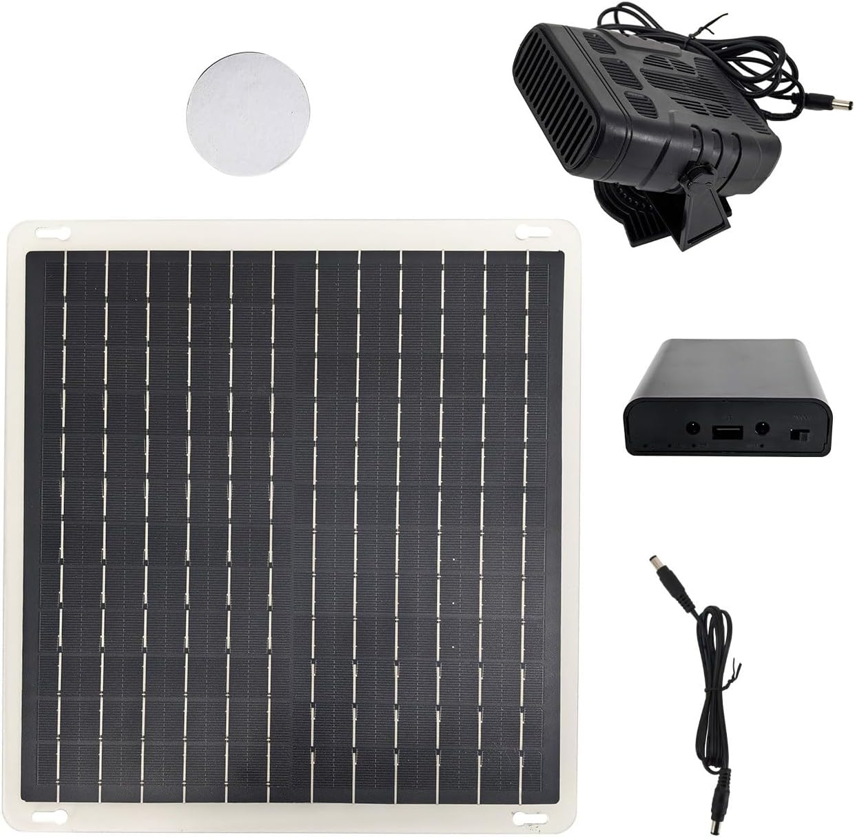 Wiederaufladbares Schnellheizbatterie-Set mit tragbarem Solarheizungs-Hühnerstall-Wärmergebläse für Wintergewächshaus, Auto, Hundehütte, Outdoor, Camping, Wohnmobil