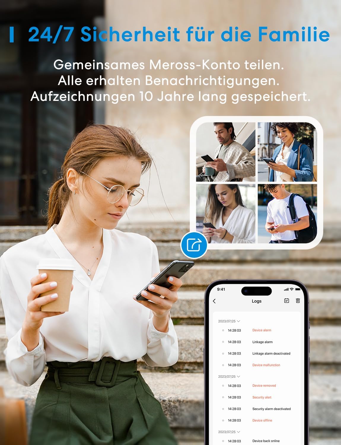 Meross WLAN Rauchmelder vernetzt mit App-Warnmeldung, Smarter Feuermelder mit Dual-Lichtsensor, Feuermelder mit 0,8 mm Insektennetz, 33 mm, Hub erforderlich, 1 Stück – Bild 6