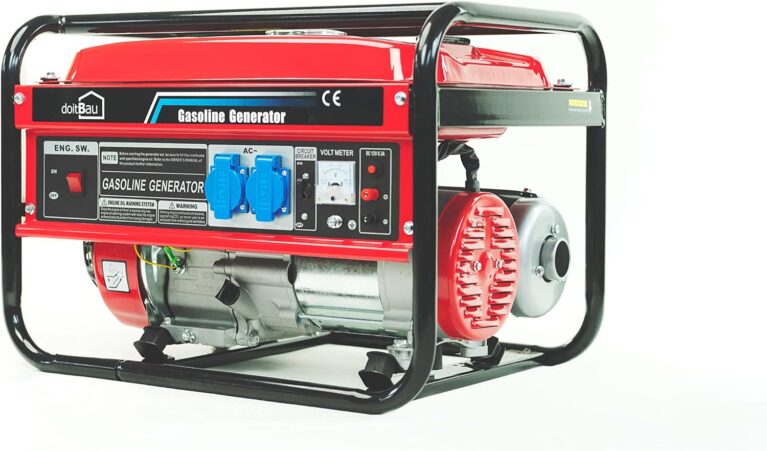 doitBau 3000 W BS3500 benzinbetriebener Stromgenerator mit 3 kW Maximalleistung, Generator und Notstromgenerator, 7 PS, 4-Takt-AVR und Überlastschutz mit Seilzugstarter