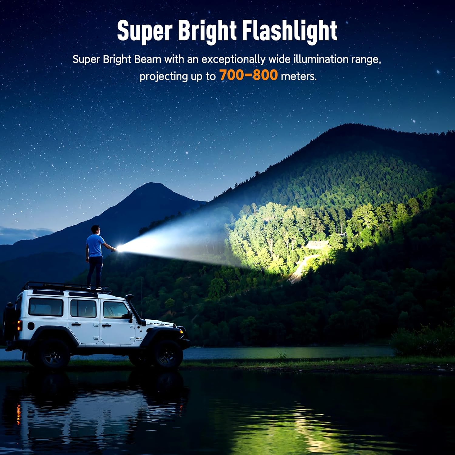 GEARLITE LED-Taschenlampe, extrem hell, wiederaufladbare LED-Taschenlampe mit Campinglicht, 11 Leuchtmodi, lange Laufzeit, IP65 wasserdicht, taktische Taschenlampe für Camping, Outdoor, Notfälle – Bild 8