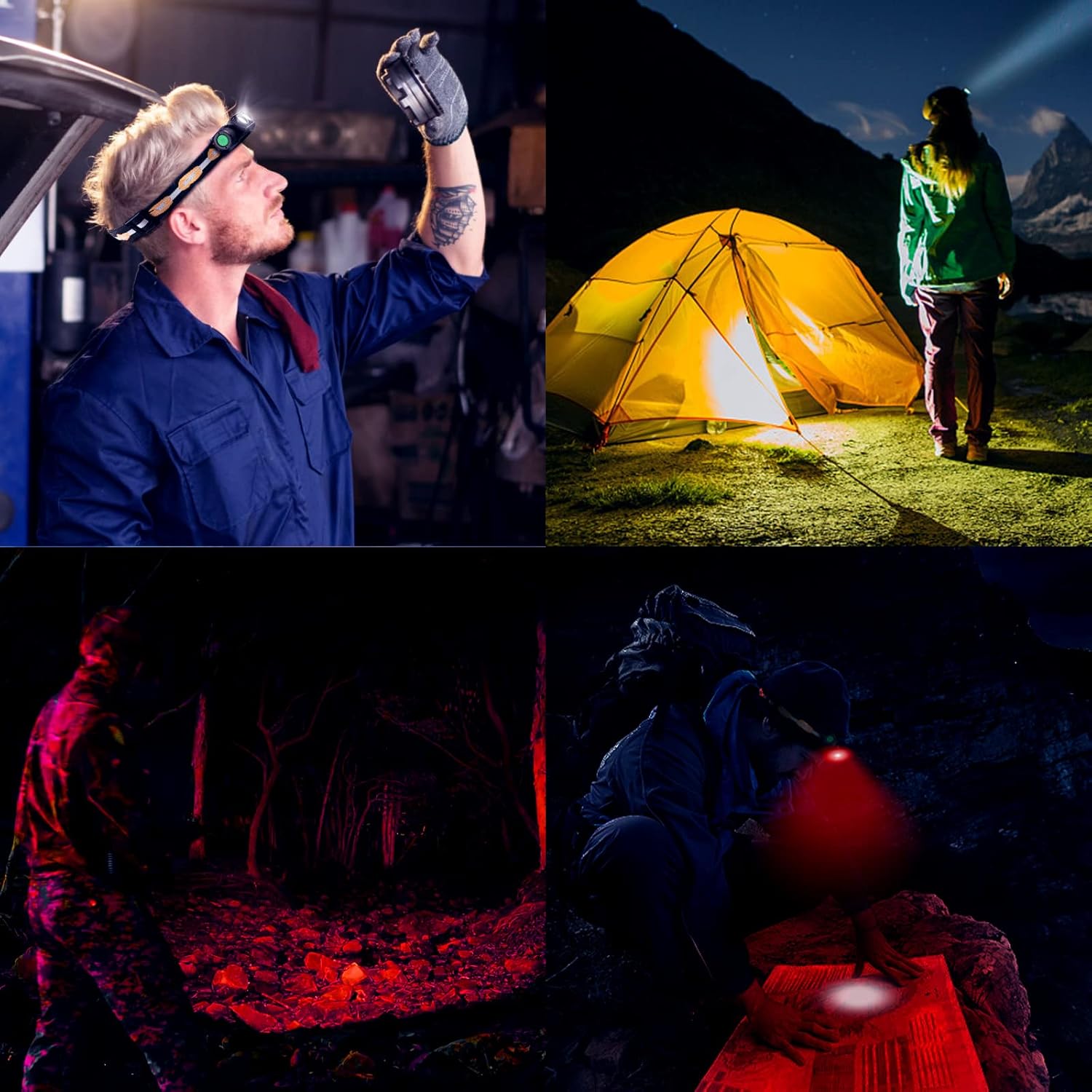Sofirn LED-Stirnlampe mit rotem Licht, wiederaufladbare Stirnlampe D25LR, superhelles Kopflicht, USB-C-Taschenlampe, Stirnlampen mit 90 hohem CRI, hellem Weiß und 660 nm tiefrotem Licht für Joggen, Camping – Bild 7