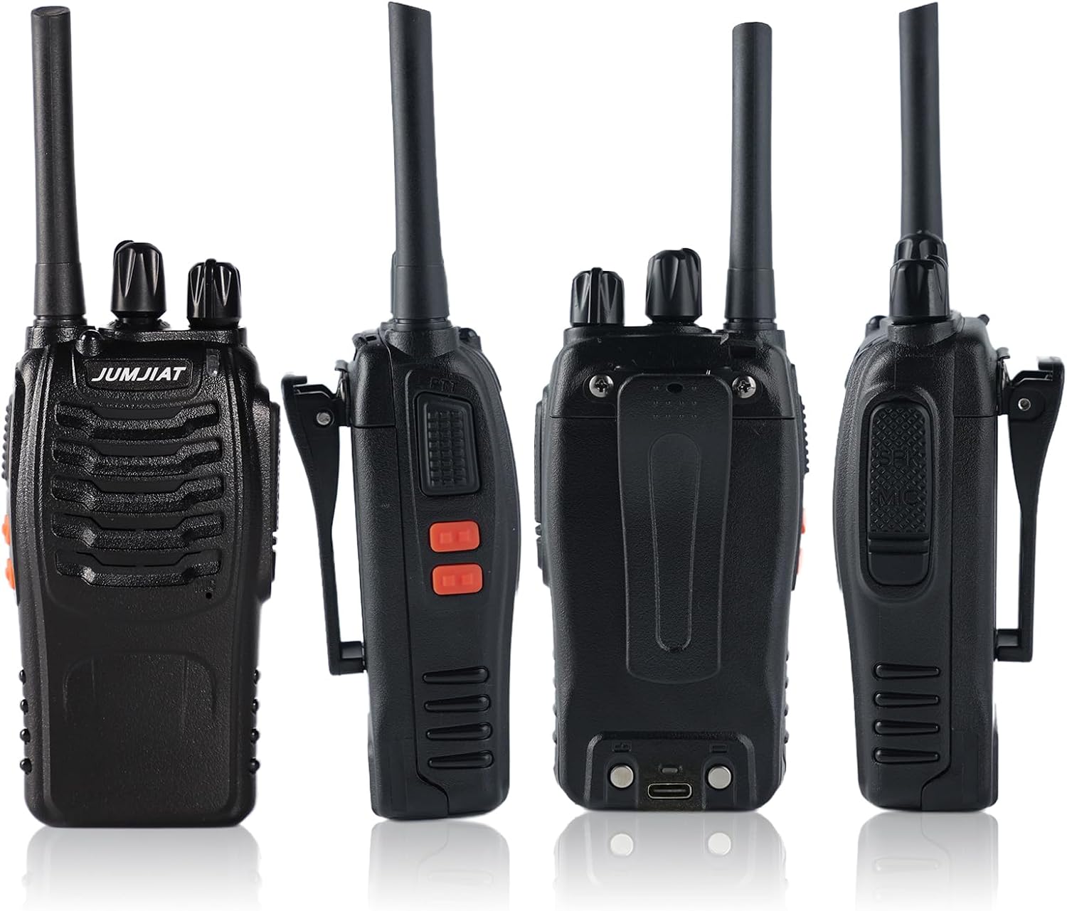 Walkie Talkie, 16 Kanäle, große Reichweite, integrierte LED-Taschenlampe, USB-Ladestation mit Typ-C-Kabel und Kopfhörer (2 Stück) – Bild 6
