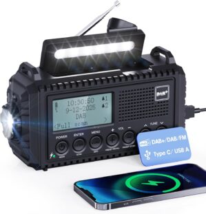Kurbelradio DAB/UKW, tragbares Sola...