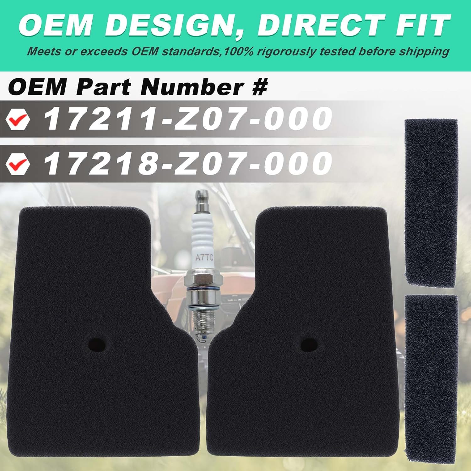 2er-Pack Luftfilter-Set für Honda EU22i EU20i EU2200i EU2000i EB2000i Serie Stromgenerator, ADEFOL Luftfilter mit Zündkerzen-Zubehörset ersetzt 17211-Z07-000 und 17218-Z07-000 – Bild 5