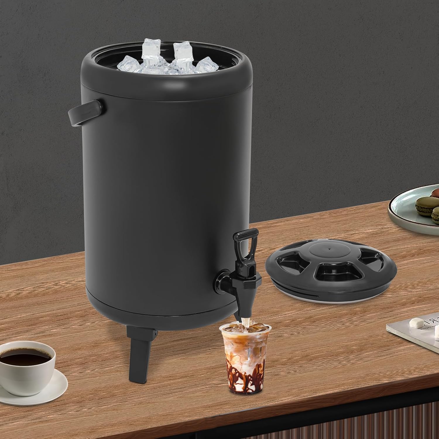 10L isolierter Getränkespender aus Edelstahl mit Zapfhahn, Gastro-Transport, Thermobehälter für heiße und kalte Getränke, Getränkebehälter, Suppentopf, Isolierbehälter, Thermoeimer für Party – Bild 2