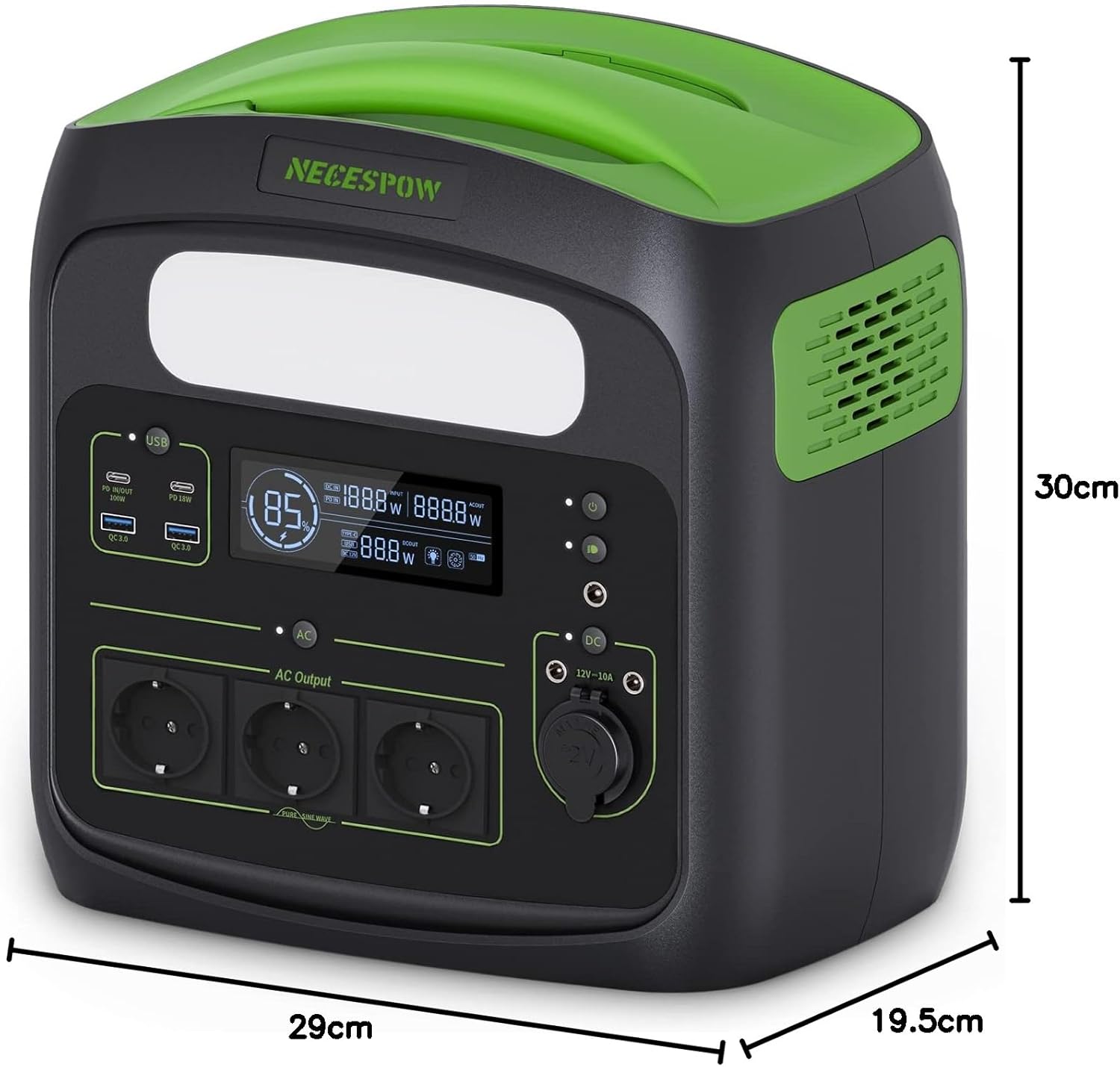 Tragbares Kraftwerk N7576, 700 W, 483,84 Wh, AC-Steckdosen x 3, Kraftwerk LiFePO4-Batterie, reine Sinuswelle, USB-C PD100 W Ausgang, Solargenerator für Camping Home CPAP – Bild 7