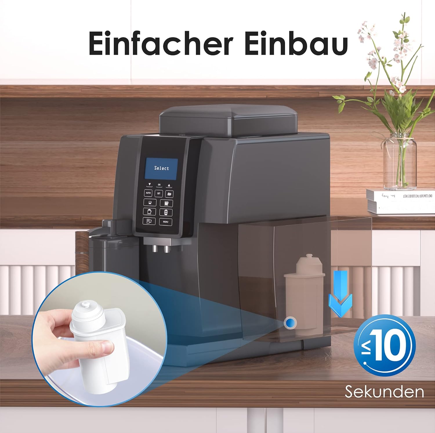 Waterdrop TZ70003 Wasserfilter für Siemens® Kaffeevollautomat EQ6 EQ9 S700 EQ500 EQ-Serie, TZ70003, Brita® Intenza 575491, Bosch® TCZ7003, TCZ7033, nicht für Intenza+, TÜV SÜD zertifiziert (6) – Bild 7