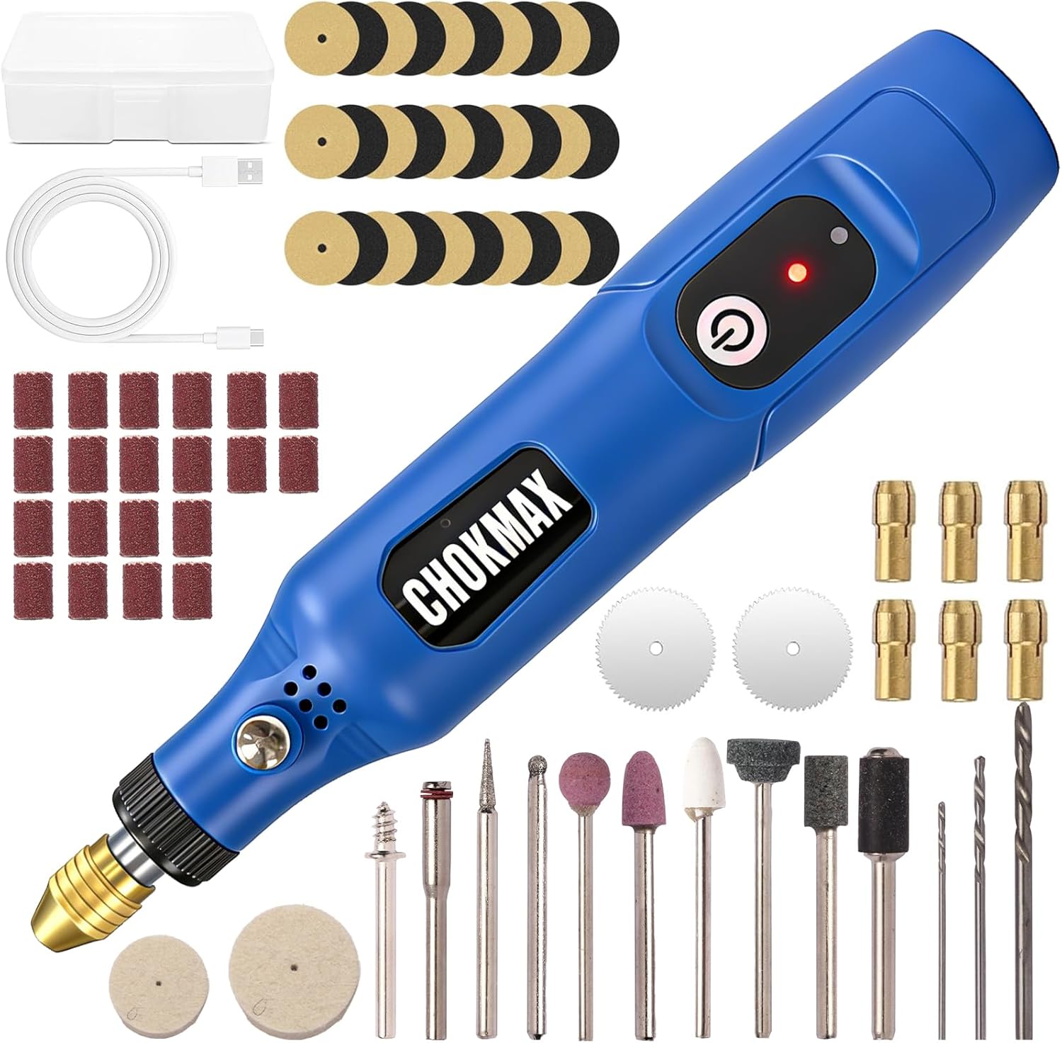 Multifunktionswerkzeug-Akku, 3,7-V-Li-Ion-Akku-Multitool-Kit, Schleifmaschine mit 72 Zubehörteilen, elektrische Rotation, 16.000 U/min Geschwindigkeit DIY-Schleifmaschine zum Polieren und Reinigen