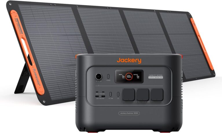 Jackery SG3000 V2 3072Wh Power Station mit 200 W Solarpanel, 3600 W Dauerleistung, 2 x USB-C PD100 W, kompakte Power Station für Notstrom, Camping, Wohnmobil & Haushalt