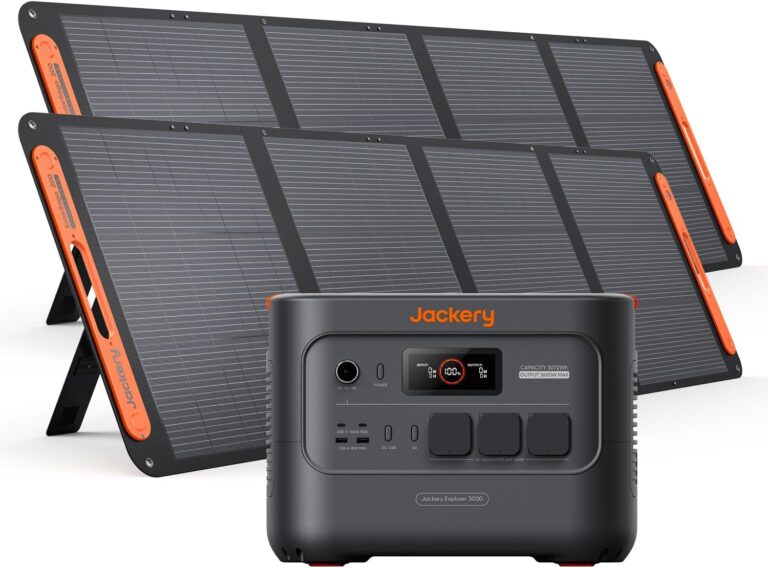Jackery Explorer 3000 v2 Kraftwerk mit 2 x 200 W Solarpanel | 3072Wh Solargenerator mit 3600W AC (7200W Spitze), 2x100W USB-C PD und 1,8 Std. Schnellladung für Off-Grid, Garten & Notstrom