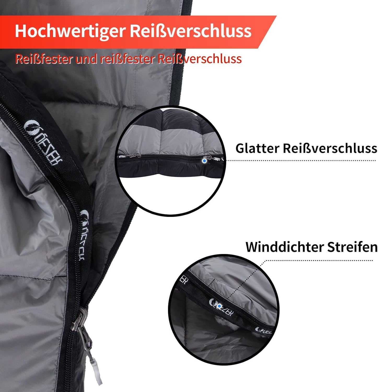 Daunenschlafsack,schlafsack kleines packmaß , 600FP+ Premium-Daunen, 12°C bis -24°C, leicht und warm für 3-4 Jahreszeiten, Camping, Wandern und Outdoor-Trekking – Bild 5