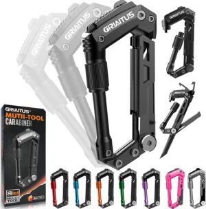 8en1 Karabiner-Multitool mit Tasche...