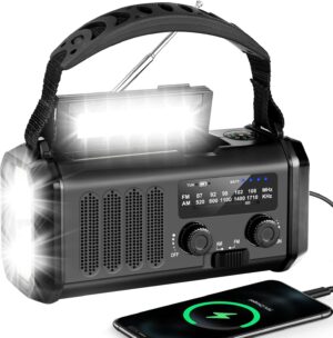 YIKANWEN Kurbelradio mit 20.000-mAh...
