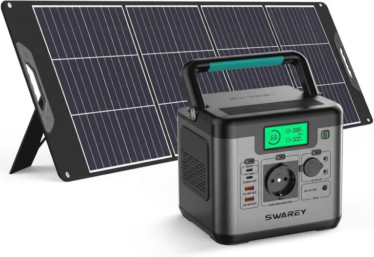 Tragbare Power Station S550 mit 200 W Solarpanel, 555 Wh Solargenerator, 550 W (1100 W Spitze) Wechselstrom, 140 W bidirektionale Schnellladung USB-C, Notstromgenerator für Outdoor-Camping-Wohnmobile