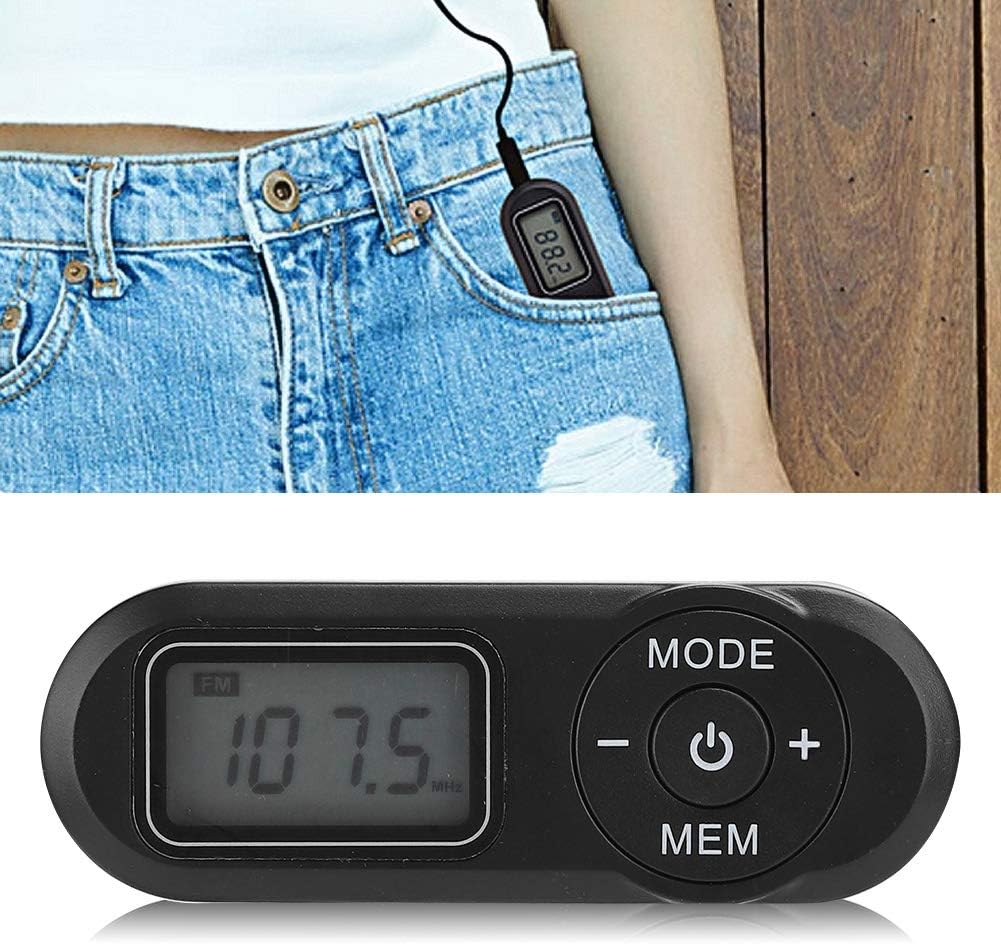 ciciglow - UKW-Radio, DSP, LCD, digital, LCD, digital, tragbar, 1,1 Zoll, Taschenradio, Musik-Player, Schwarz, mit Kopfhörern – Bild 4