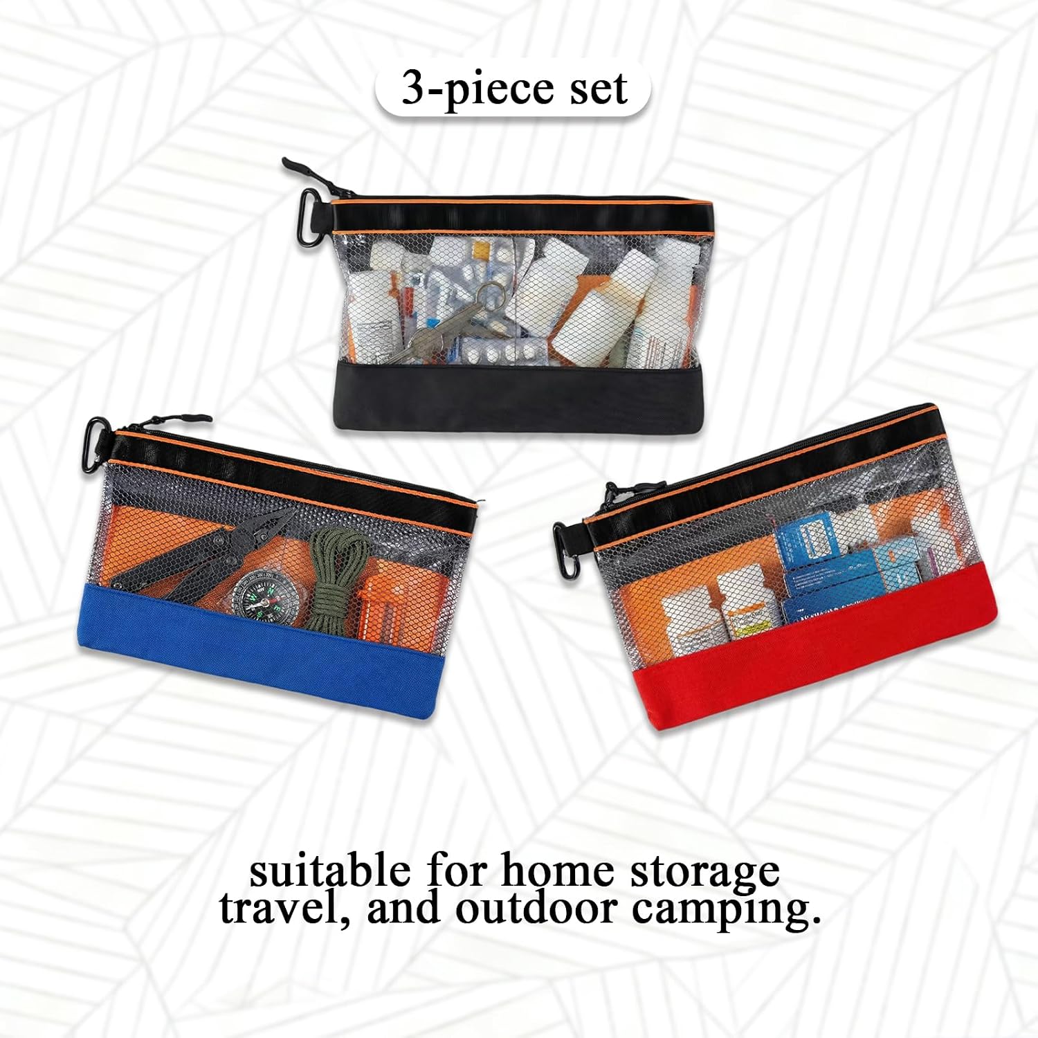 3-teiliges Erste-Hilfe-Set, transparente Notfalltasche, kleines Erste-Hilfe-Set für Kinder, Outdoor, Auto, Zuhause, Reisen, Büro, Zuhause, Wandern, Arbeitsplatz, Camping, Fahrrad, Campingzubehör, Reise-Gadgets Notfall – Bild 6