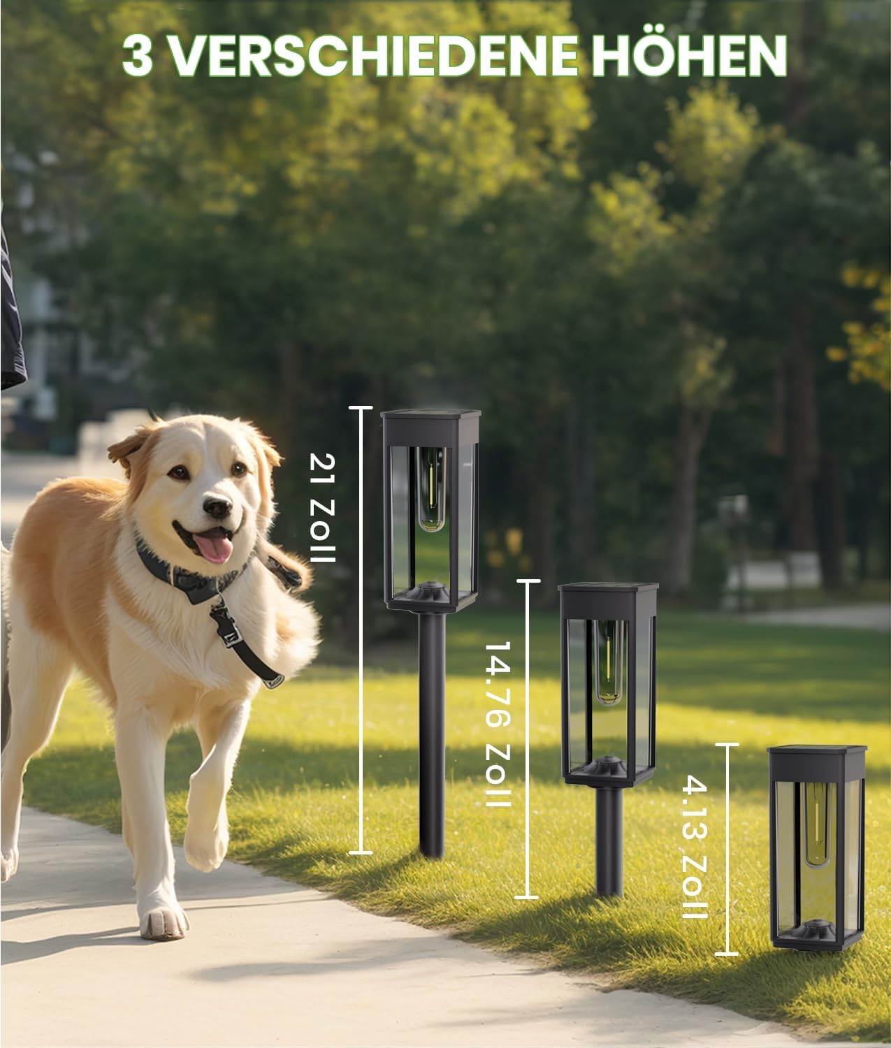 Solarleuchten für den Außenbereich, Garten-Solarleuchten für den Außenbereich, 4 Stück mit längerer Arbeitszeit, IP65 wasserdichte Solar-Gartenlampe, extrem helle Außen-Solarleuchten für Terrasse, warmweiß – Bild 3