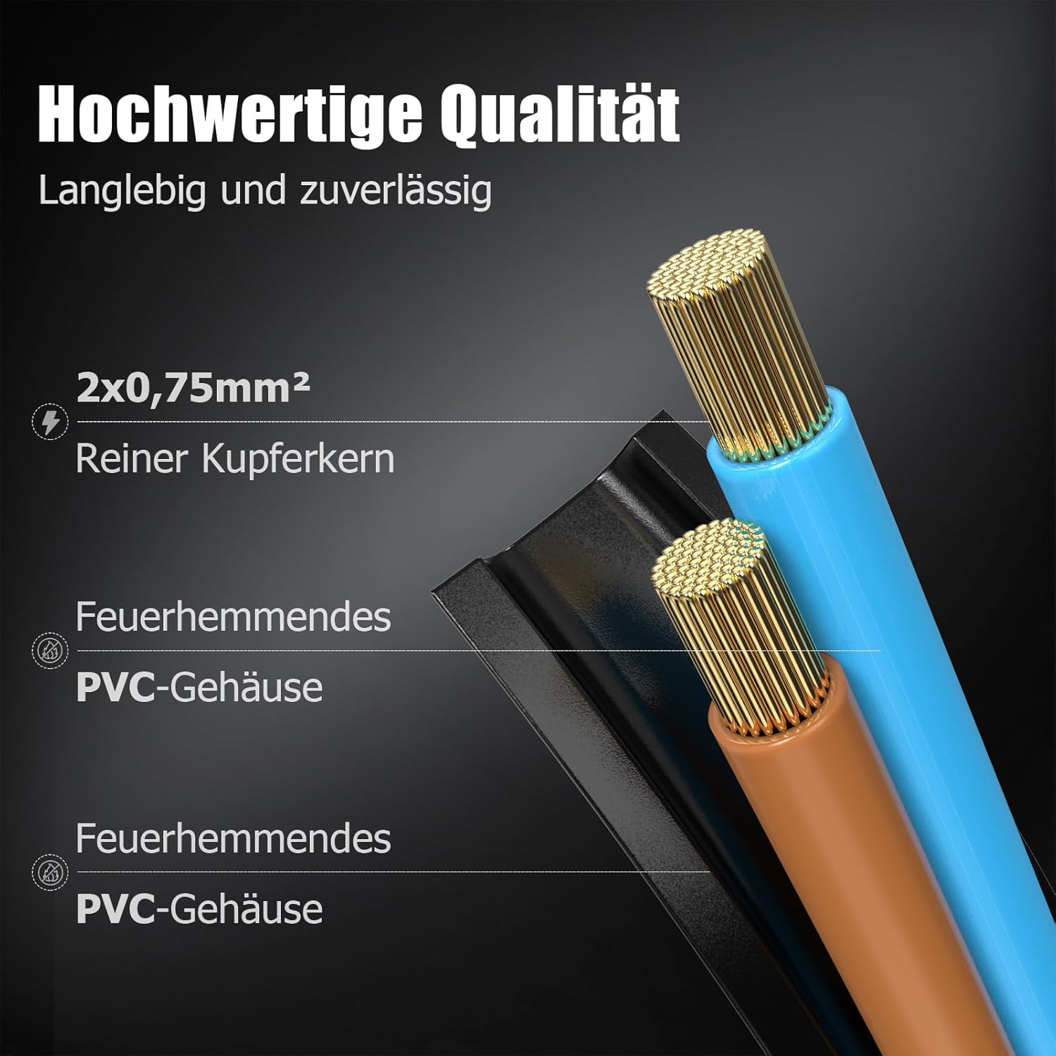 Stromkabel Verlängerungskabel, Ancable 2m Verlängerungskabel flach, VDE-zertifiziert, Eurostecker Typ C auf Eurosteckdose, Verlängerungskabel Netzkabel für TV, Monitor, Haushaltsgeräte, Schwarz – Bild 3