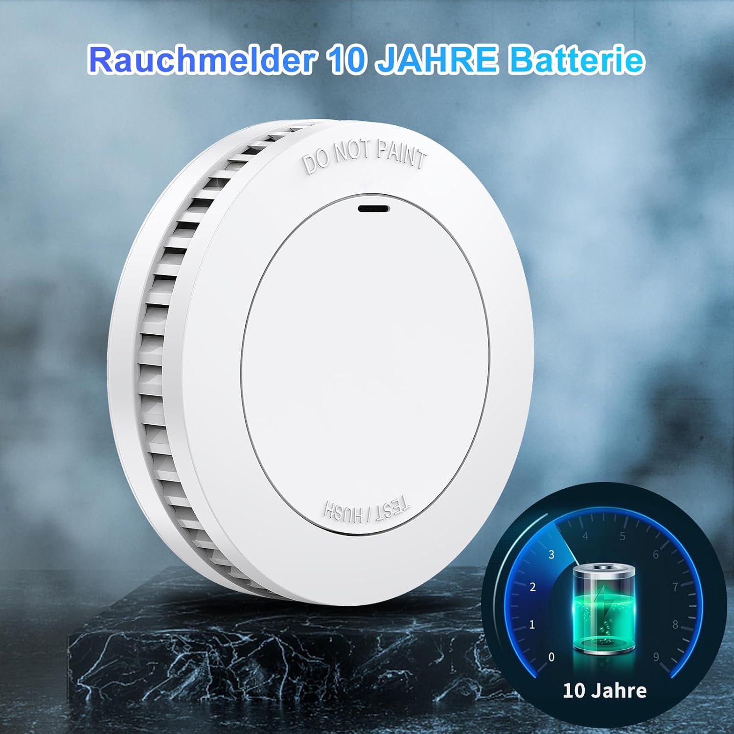 XINDUM Rauchmelder mit stärkerer Magnethalterung, 6er-Set, 10-Jahres-Batterie-Feuermelder, TÜV Rheinland zertifiziert, Rauchmelder, Standalone, Weiß – Bild 2