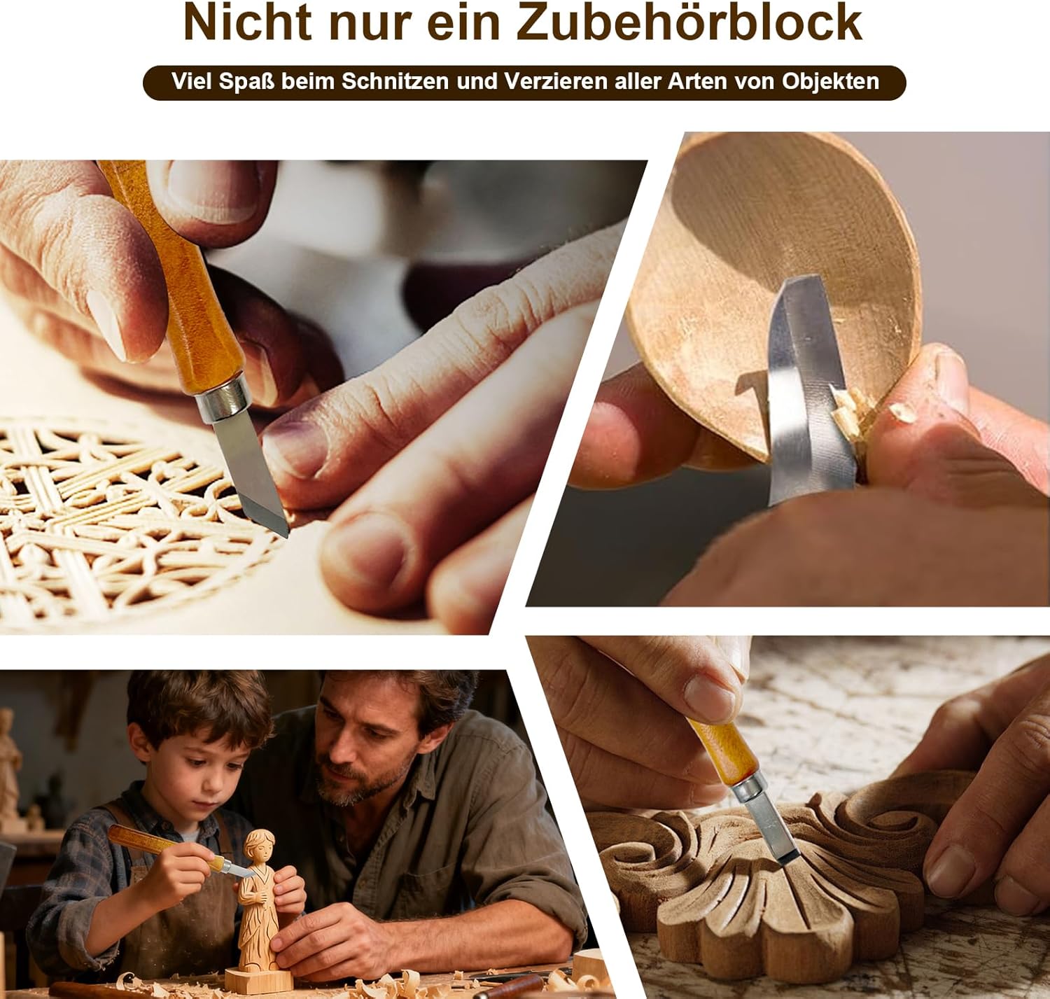 23-teiliges Schnitzwerkzeug-Set, Schnitzset für Heimwerker, Anfänger, professionelles Holzschnitzwerkzeug-Set für Erwachsene und Anfänger, inklusive Inspiration und künstlerischer Anregung – Bild 7