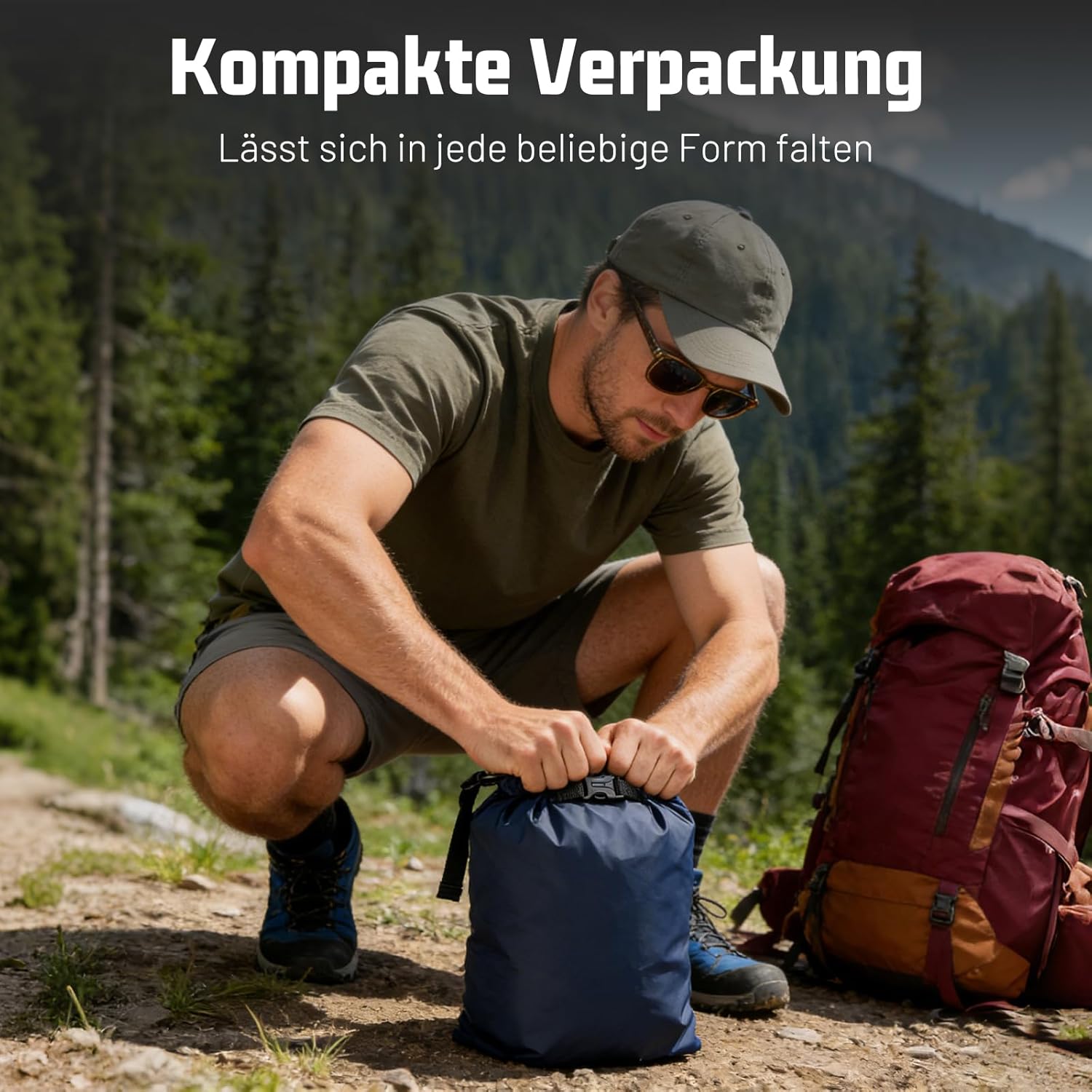 Trockentaschen-Set mit 6 wasserdichten Taschen – 1,5 l, 2,5 l, 3 l, 3,5 l, 5 l, 8 l, wasserdichte Tasche und Packtaschen mit verstellbarem Riemen, schützt das Telefon | Perfekt für Outdoor- und Wassersport | Ultraleicht und robust – Bild 7