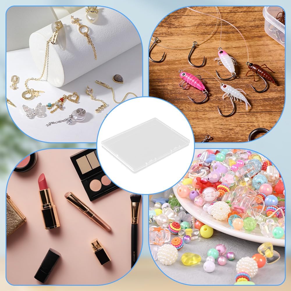 8 Stück kleine Aufbewahrungsboxen, transparenter Aufbewahrungsorganisator, leere Aufbewahrungsbox mit Deckel, Aufbewahrungsbox, Kunststoffbox, für Schmuck, Kleinteile, Perlen (17,8 x 12,8 x 1 cm) – Bild 5