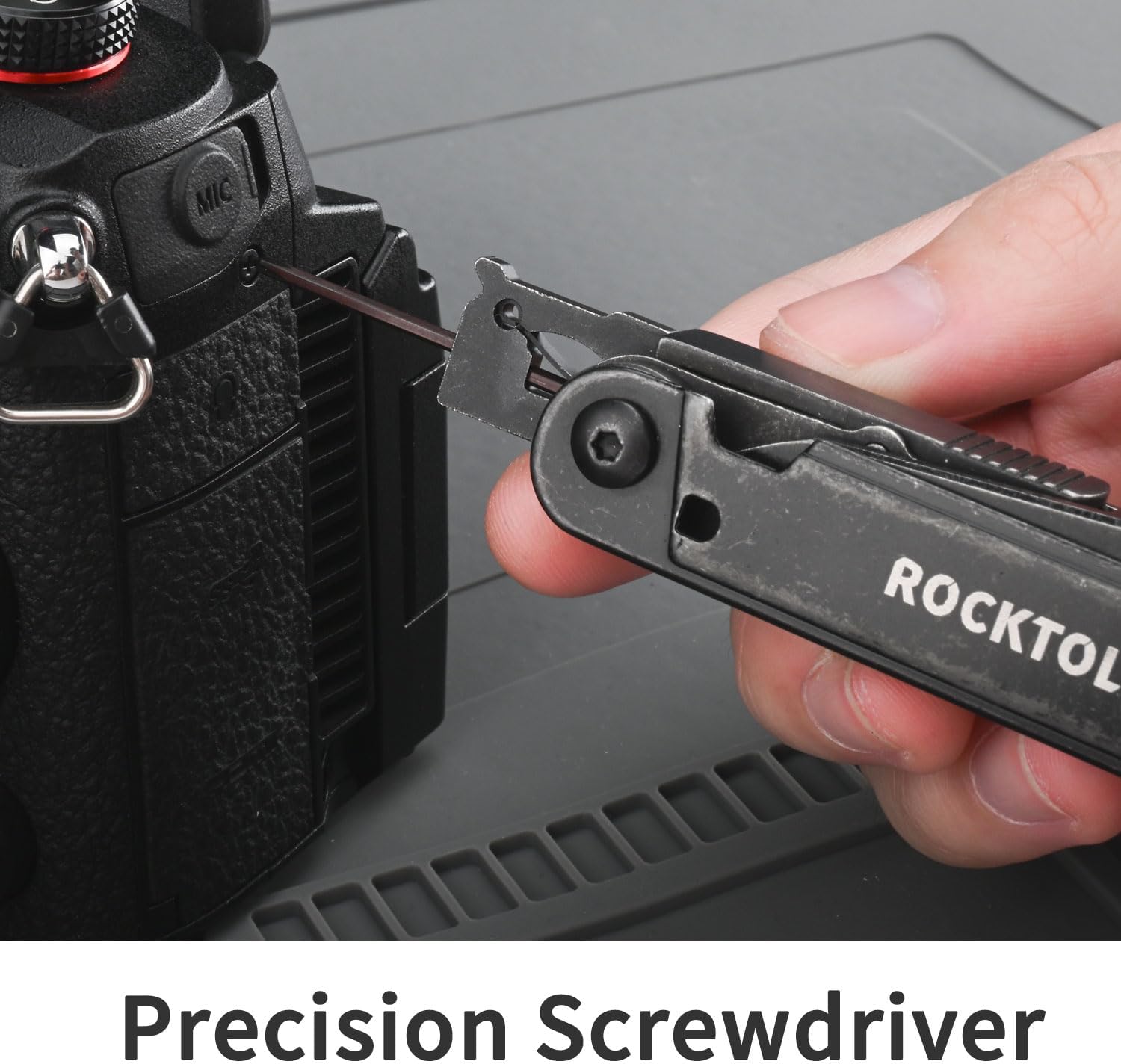 ROCKTOL Multitool Gen-R Lite, EDC-Taschenmesser VG10-Klinge, kompaktes 15-in-1-Multitool mit Schraubendreher, großer Schere, Glasbrecher, Lederscheide, leicht für Wandern, Camping – Bild 5