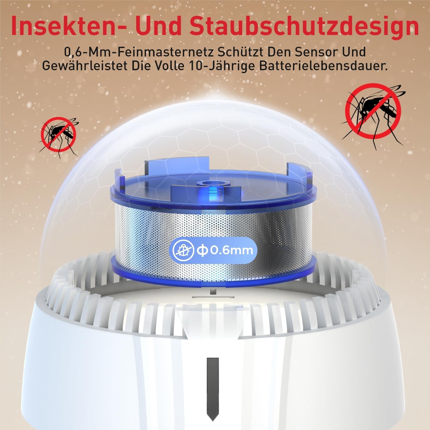 DAYTECH Rauchmelder 10-Jahres-Batterie – 5 Mini-Rauchmelder mit Magnethalter-Set, TÜV Rheinland zertifiziert, Feueralarm mit 85 dB & Test-/Stummschalter – Bild 5