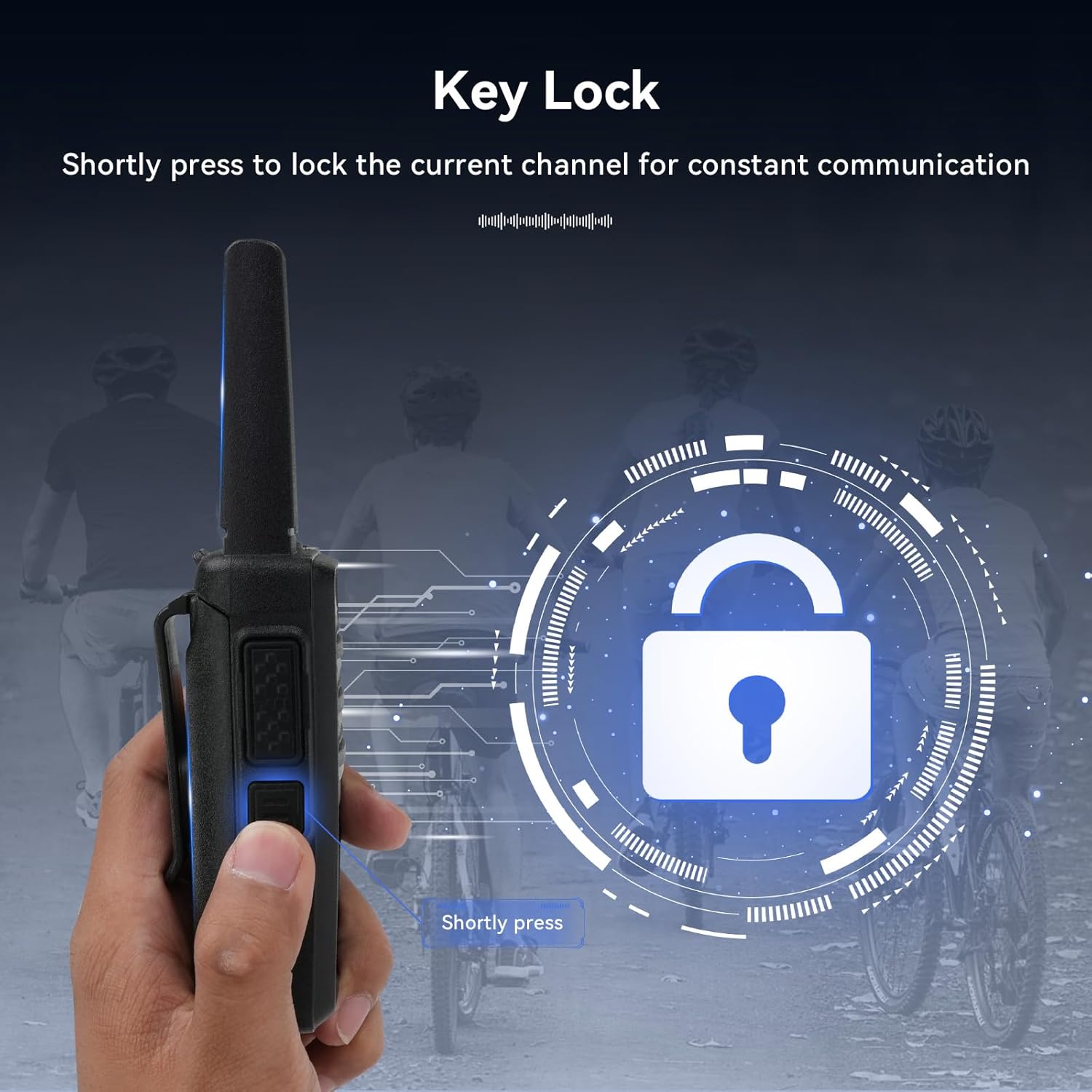 Retevis RT668H Walkie Talkie, Radio mit verstecktem Display, wiederaufladbar Typ C 1200 mAh, VOX, Geräuschunterdrückung, robust, Walki Talki für Familienfahrten, Geschenk (schwarz, 2 Stück) – Bild 4