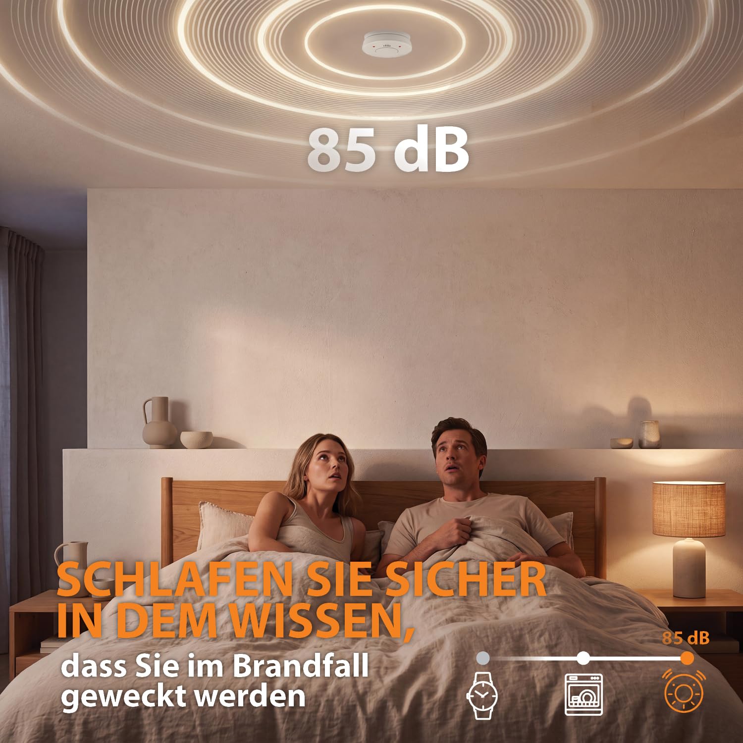 Smartwares Rauchmelder – 10 Jahre Batterielaufzeit, Q-Qualitätssiegel, Prüfschlüssel, 85 dB, RM520 – Bild 6