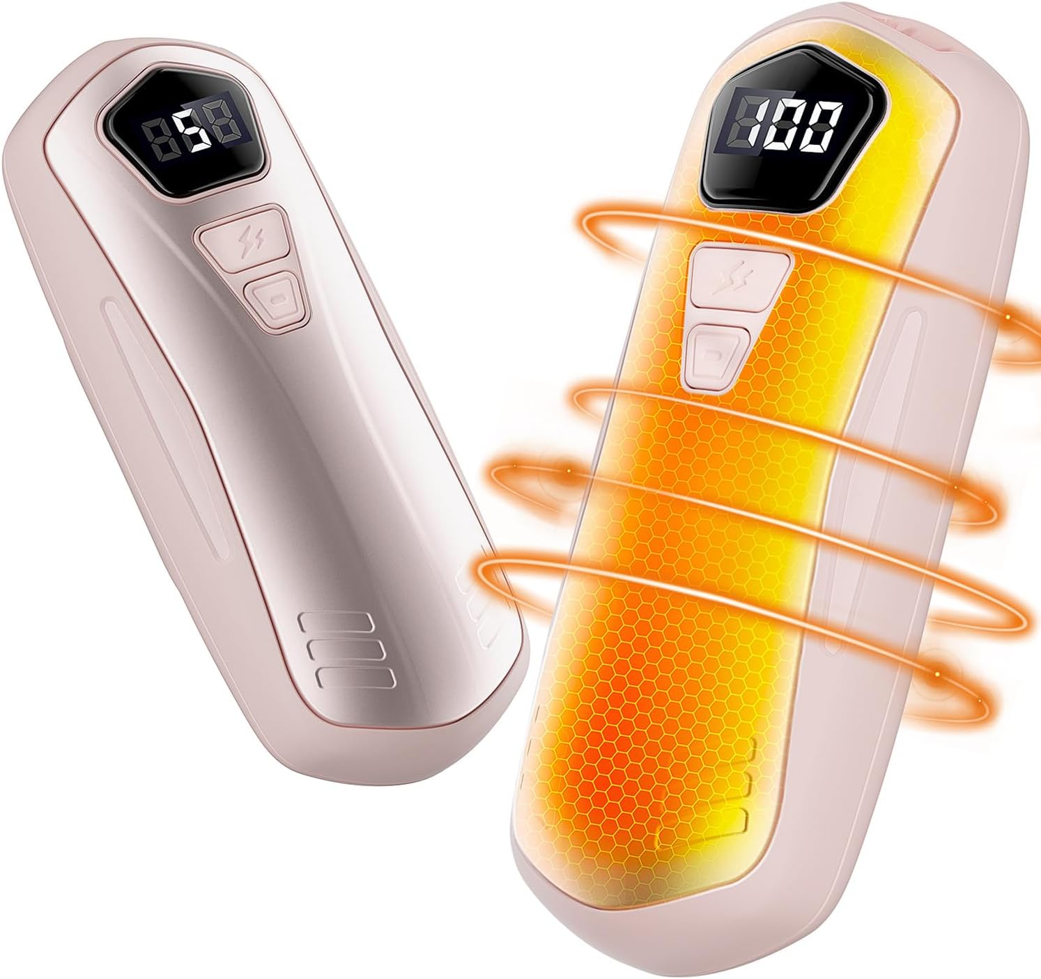 Elektrische Handwärmer, 2er-Set, Taschenwärmer, wiederverwendbar, mit 6000 mAh, 5 Heizmodi, tragbare USB-Handwärmer, wiederaufladbar, Handwärmer, Outdoor-Camping-Heizungsgeschenk für Damen und Herren